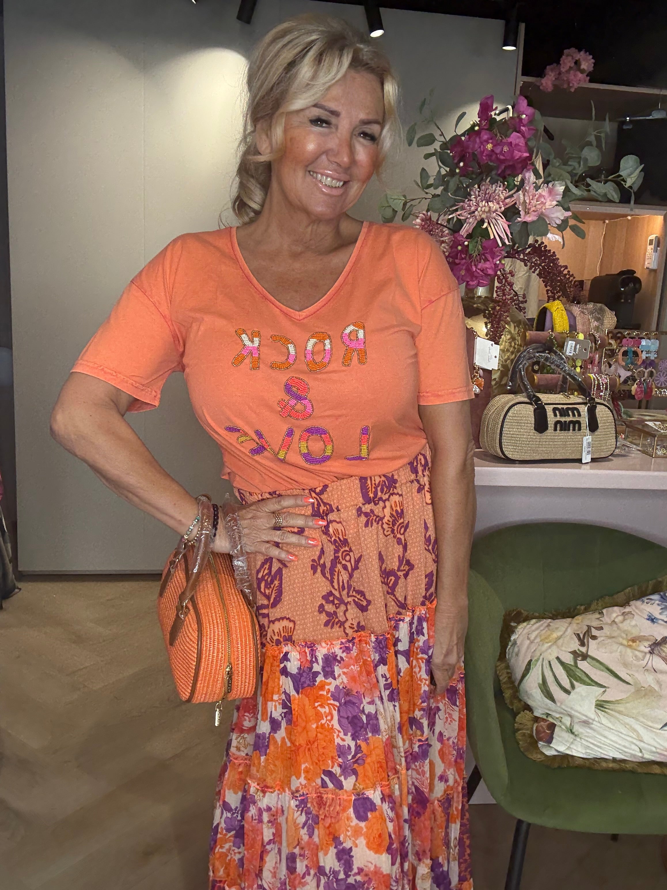 TShirt 🍊 ‘Rock & Love – Oranje 🌸